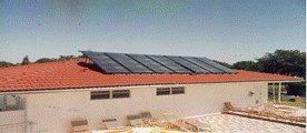 Commercial solar water heater system by AEP Solar- tilt mounted