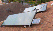double solar panel in a solar water heater system for a family of 5 or more by AEP Solar- saw tooth installation