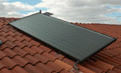 Single solar panel in a solar water heater system for a family of less than 5 by AEP Solar - tilt mounted